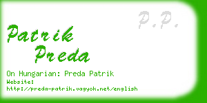 patrik preda business card